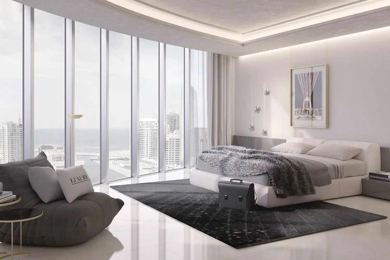 Comfortable bedroom interior at Julphar Residence designed for modern living.