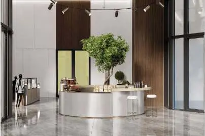Luxurious interior bathroom design with high-end fixtures at Radiant Viewz waterfront apartments, Al Reem Island, Abu Dhabi.
