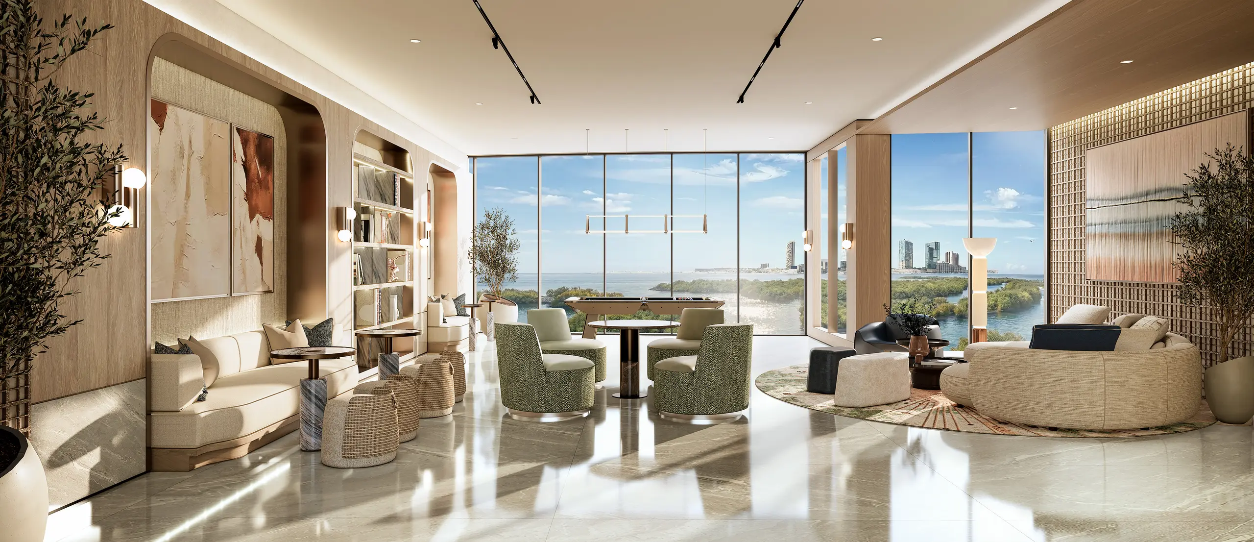 Modern architectural façade of Radisson Residences Al Reem Island Abu Dhabi with curved balconies and contemporary design