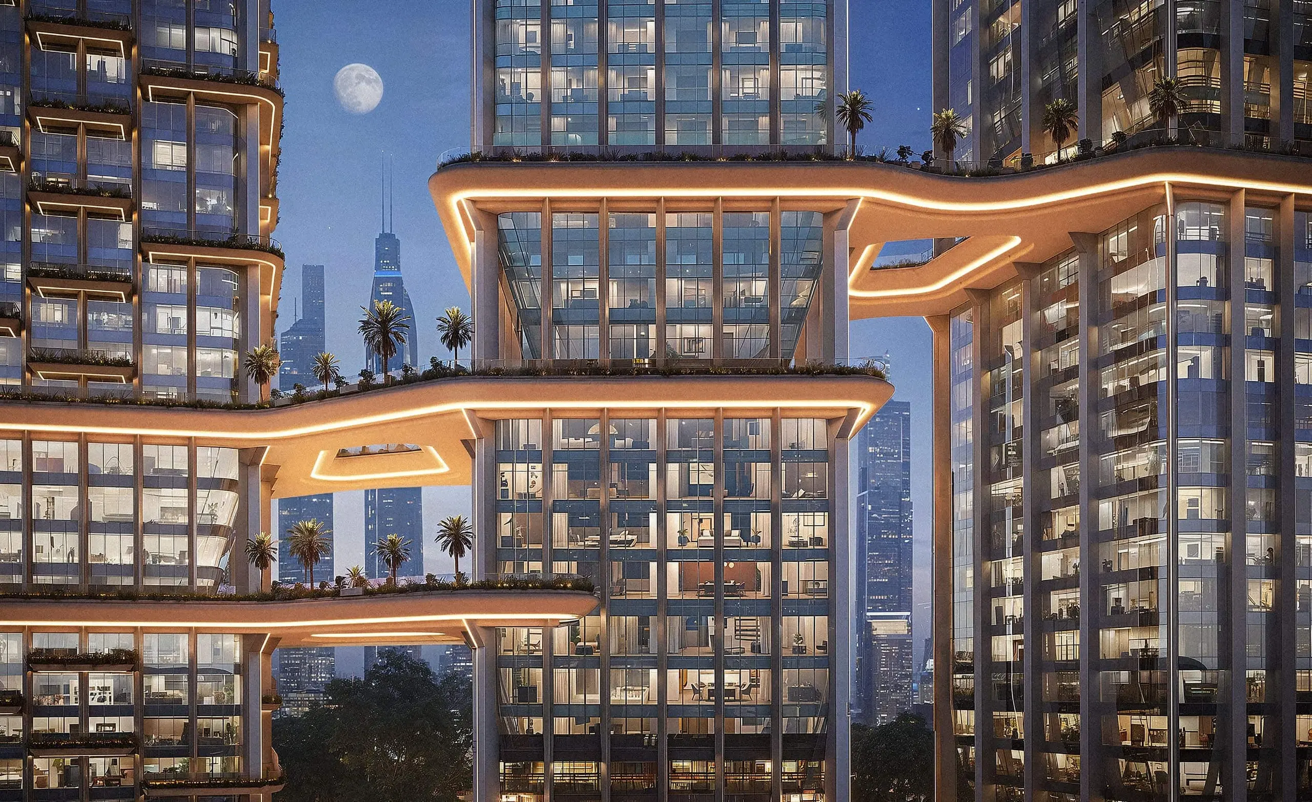 Radiant Bridges Towers residential tower on Al Reem Island Abu Dhabi featuring modern high‑rise design and premium lifestyle living